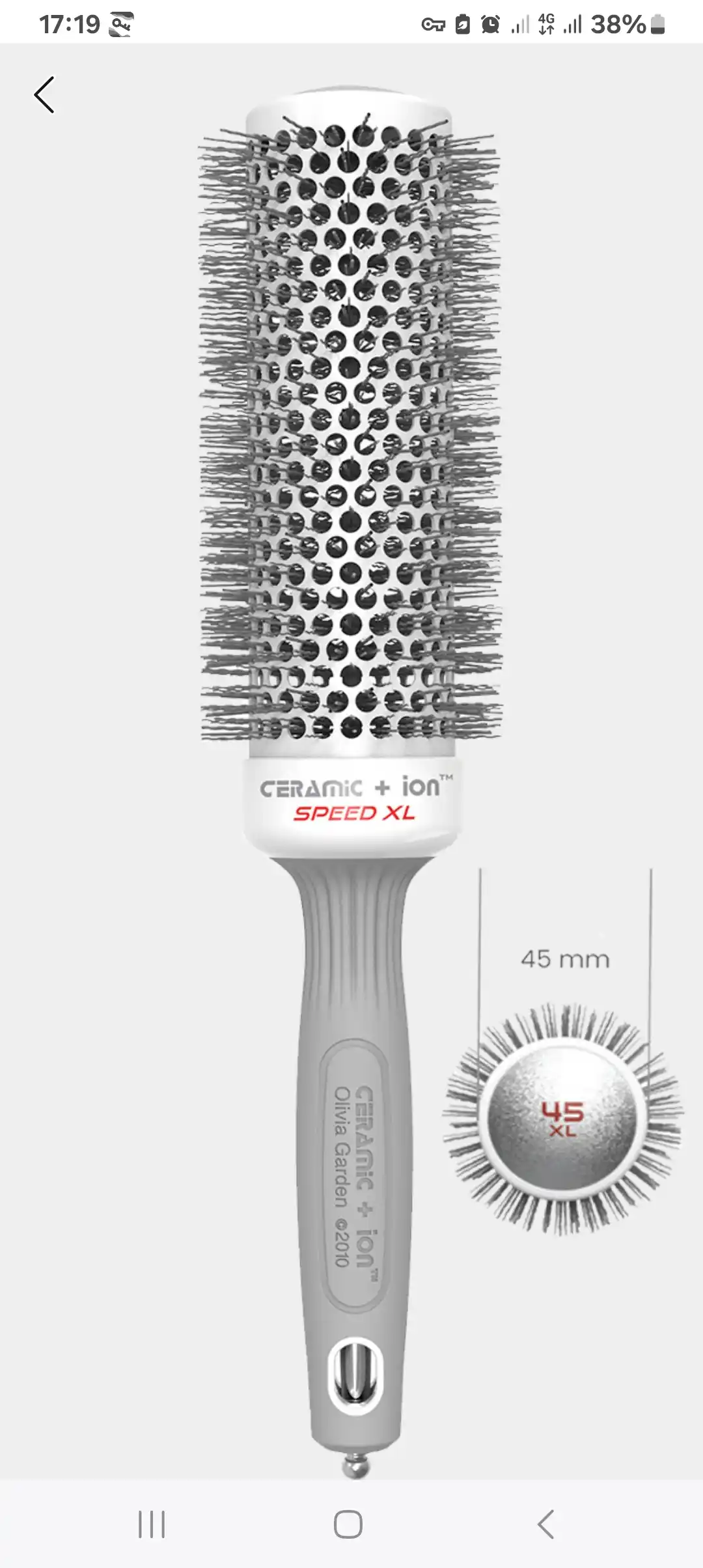 Soch turmaklash uchun professional termobrashing tarog‘i Olivia Garden Ceramic+Ion SpeedXL