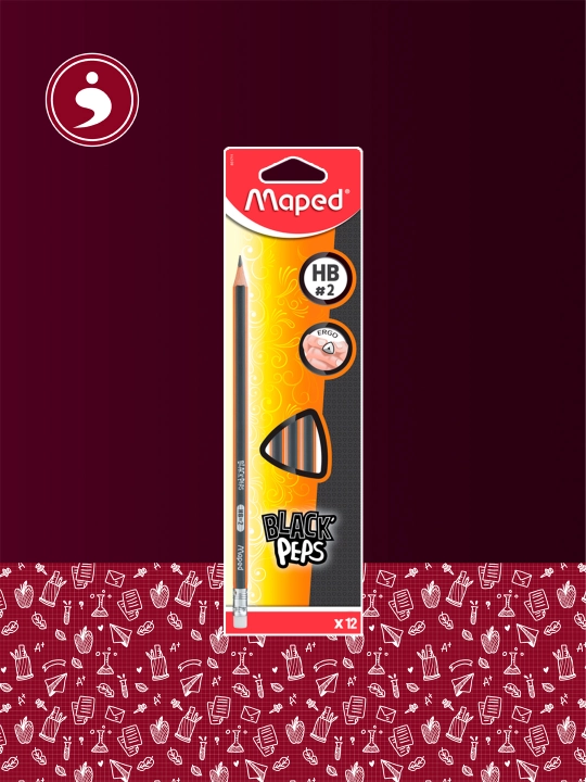 Maped black'peps o'chirgichli qora qalamlar, HB 851711  - 