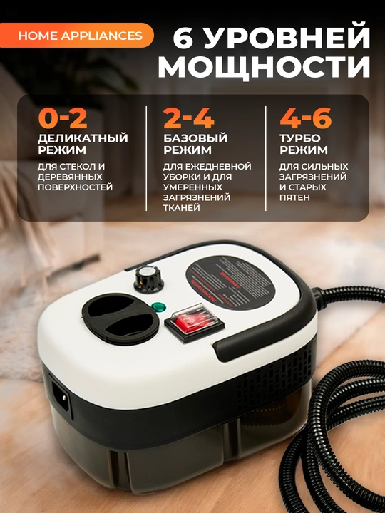 Bug'li tozalagich (17ta nasadkali), 3200VT kuchli,uy tozalash uchun paroochistitel