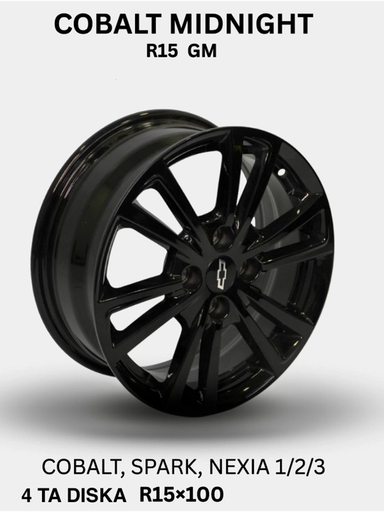Диски COBALT MIDNIGHT, R15, для машин Cobalt, Spark и Nexia 1/2/3, GM - 