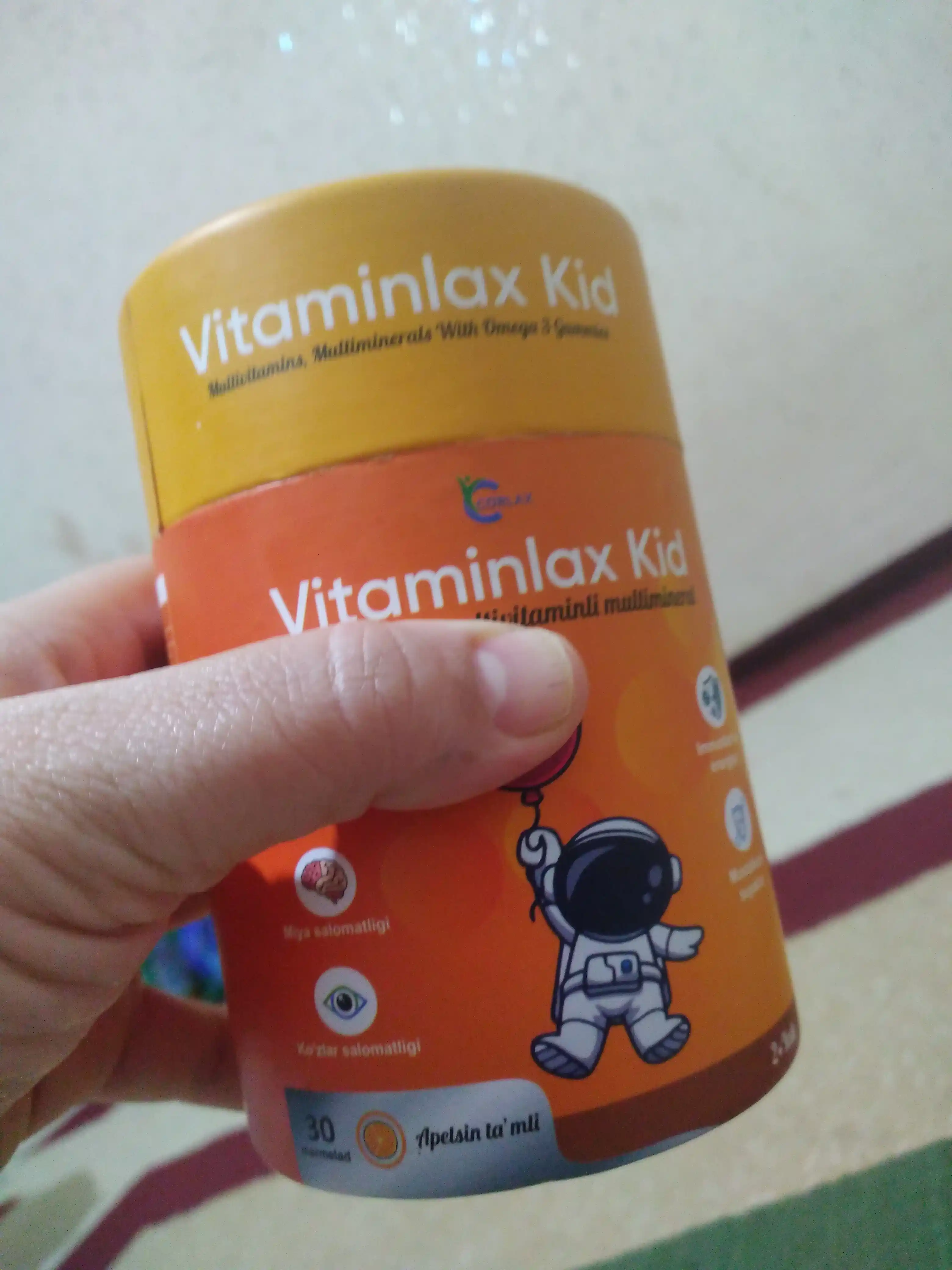 VITAMINLAX-KID, Мультивитамины и Омега-3 для детей, 30 жевательных мармеладок