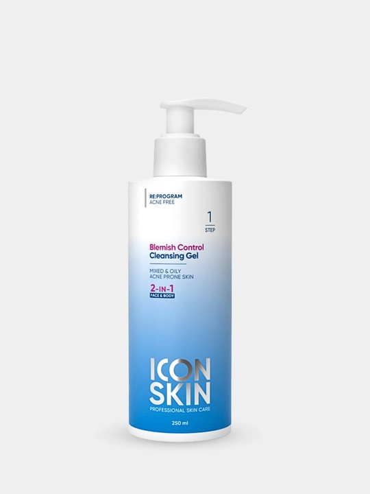 ICON SKIN yog‘li, muammoli teri uchun salitsil kislotali yuz va tana uchun tozalovchi gel