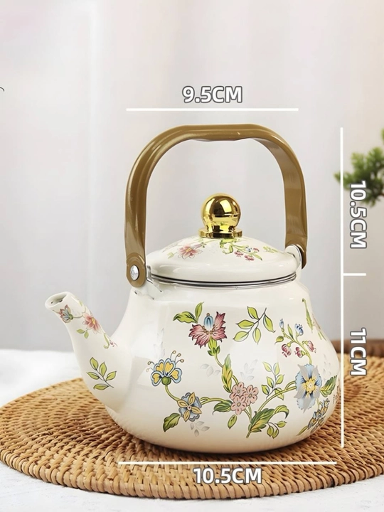 Эмалированные чайники, 1,5 л, 1,7 л, с рисунком, цвета выбираются случайным образом