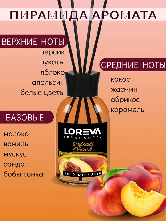 LOREVA shaftoli 110 ml sovg'a tayoqlari bilan uy uchun aromadiffuzor