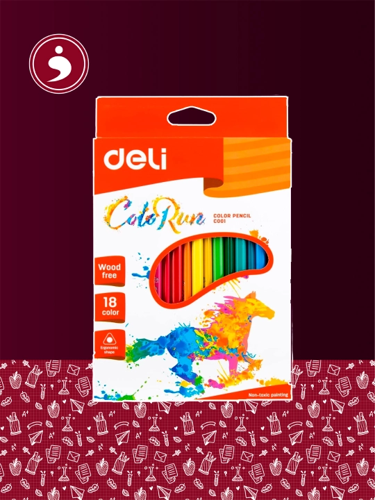Rangli, mustahkamligi oshirilgan Deli qalamlari (18 COTORUNts) - 