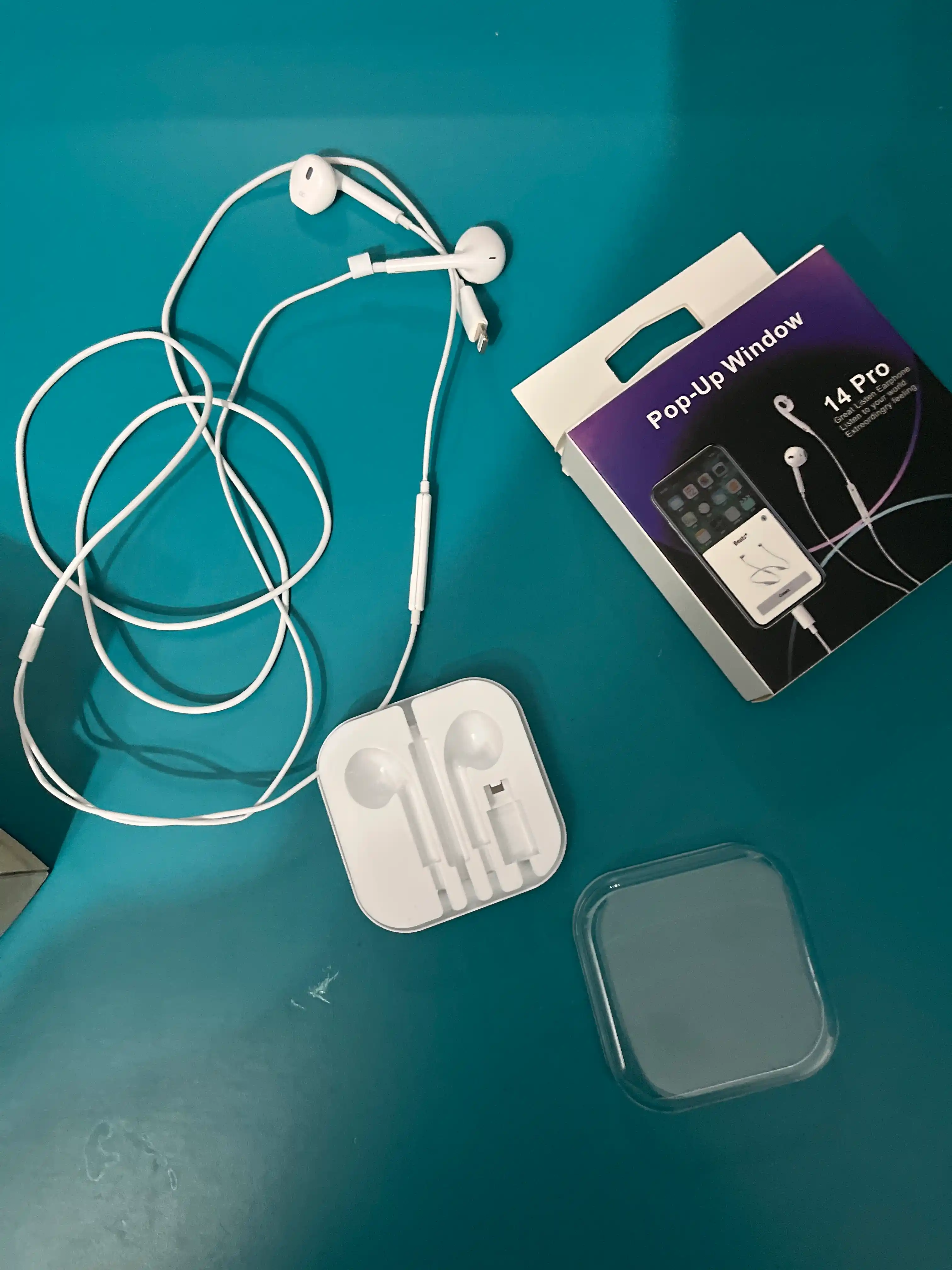 SIMLI iPhone quloqchinlari — Pop-Up mikrofon, Lightning kabel, tiniq ovoz