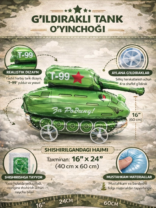 Фольгированный воздушный шар на колесиках "детские шарики", ходячая фигура