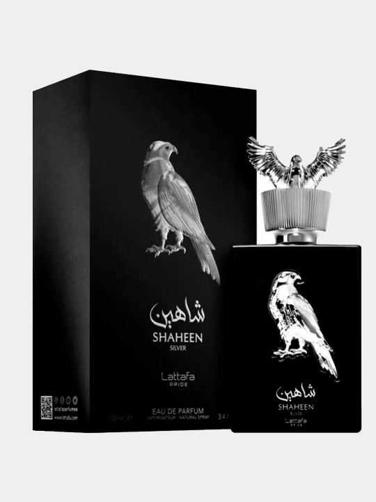 Shaheen Silver 100 ml erkaklar atiri — yog‘ochli va muskusli hidga ega