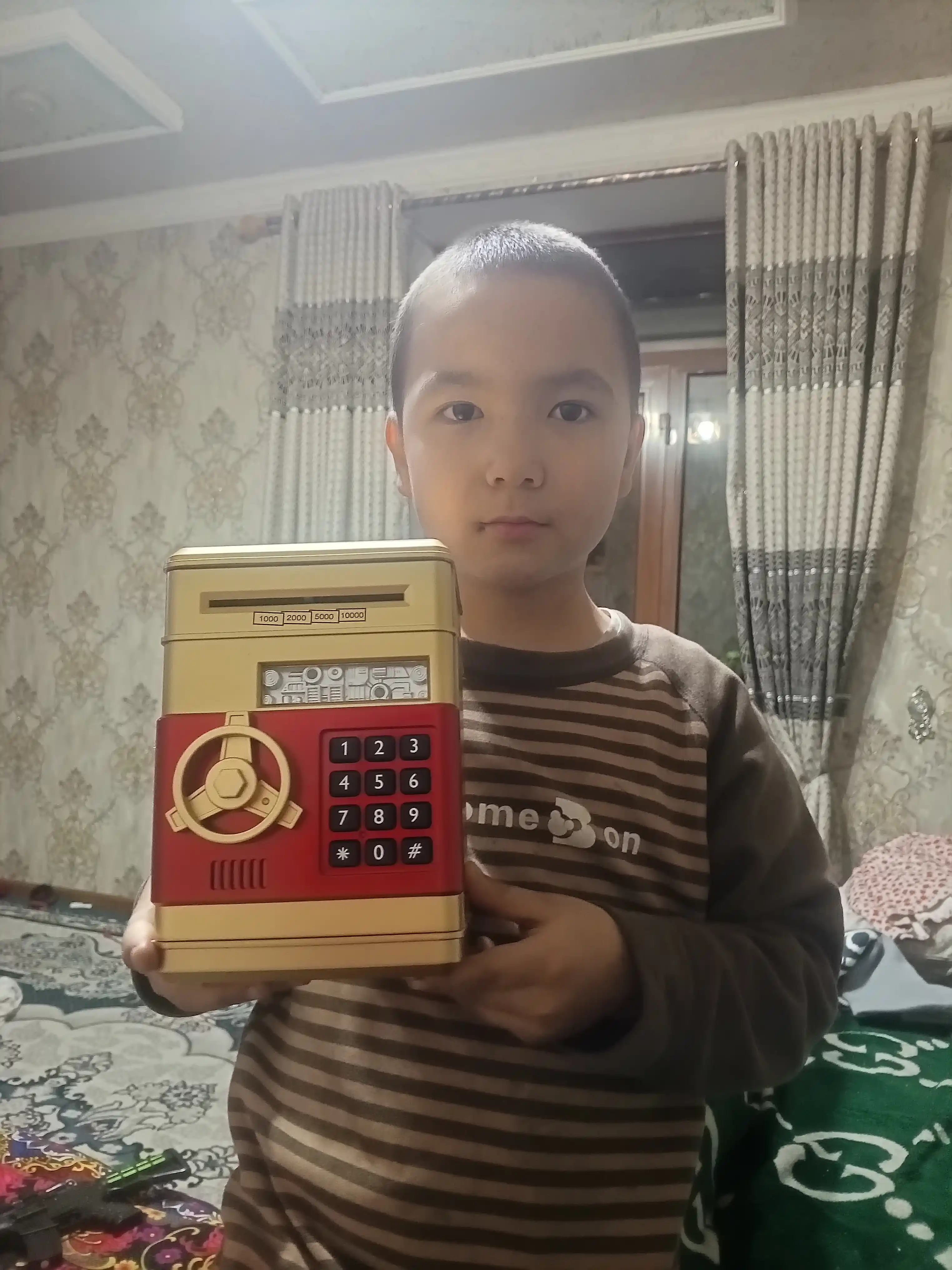 Сейф копилка для денег, детская, с кодовым замком и музыкой