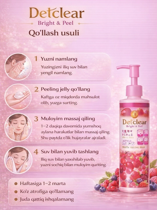 Detclear Peeling Jelly — очищает поры, против чёрных точек, AHA & BHA
