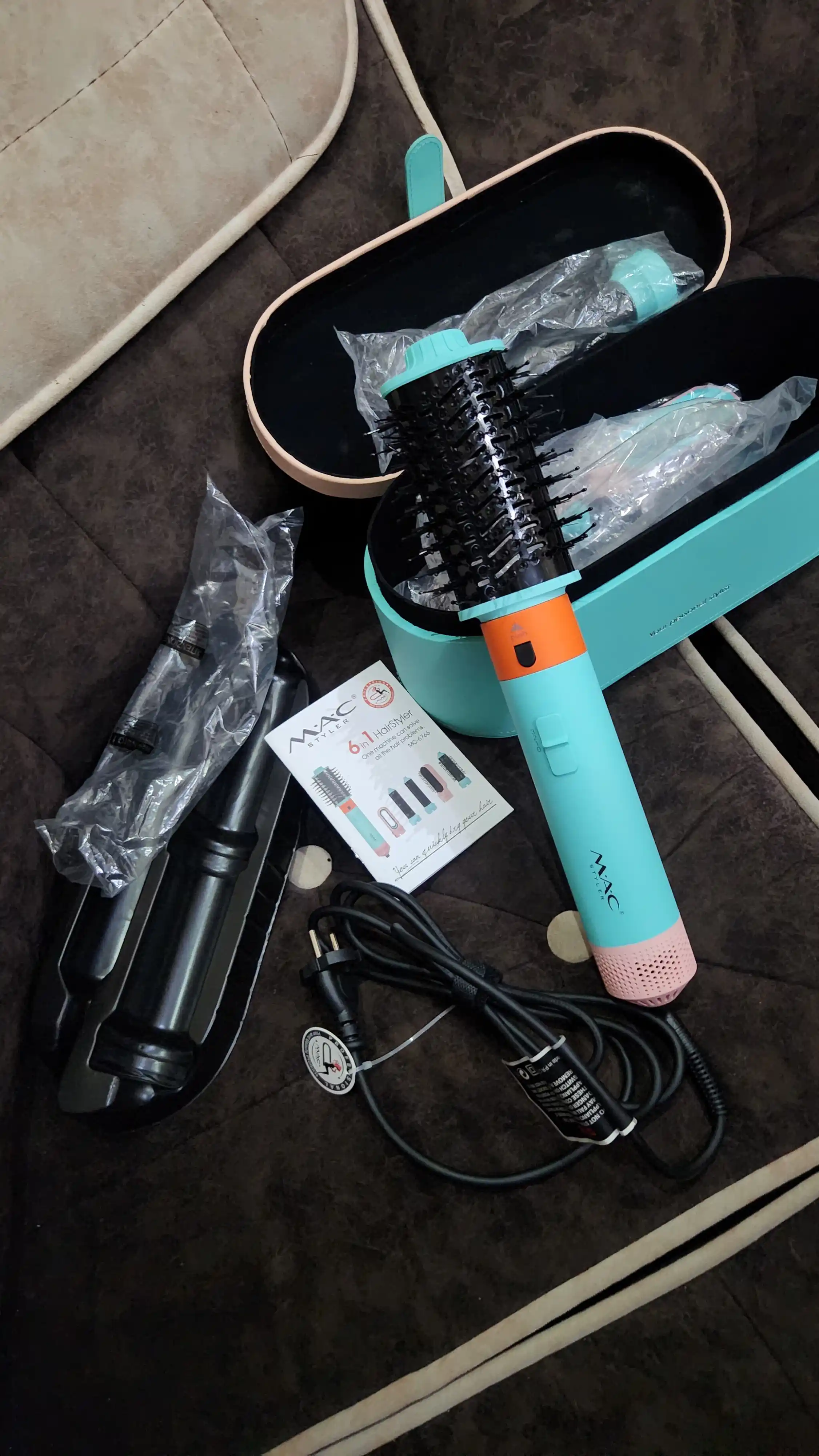 Фен-стайлер MAC Styler 5 в 1, профессиональный, синий, оранжевый