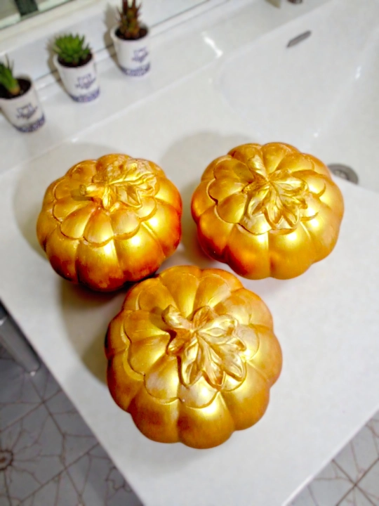 Декоративная шкатулка, в форме тыквы и ромба, гипсовая, Hallowen