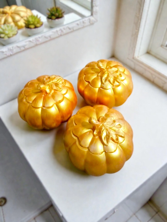 Декоративная шкатулка, в форме тыквы и ромба, гипсовая, Hallowen