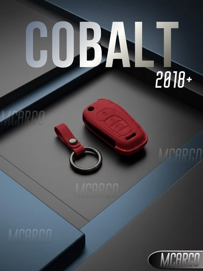 Бархатный чехол для пульта Chevrolet Cobalt 2018+ с брелоком — MCARGO-COBALTECOKOJA-КРАСН