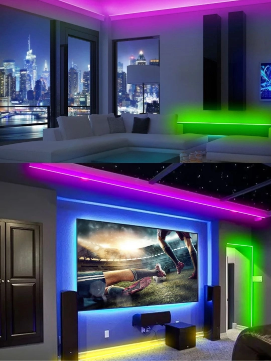 Masofadan boshqarish pulti bilan suv o‘tkazmaydigan RGB yorug‘lik diod tasmasi