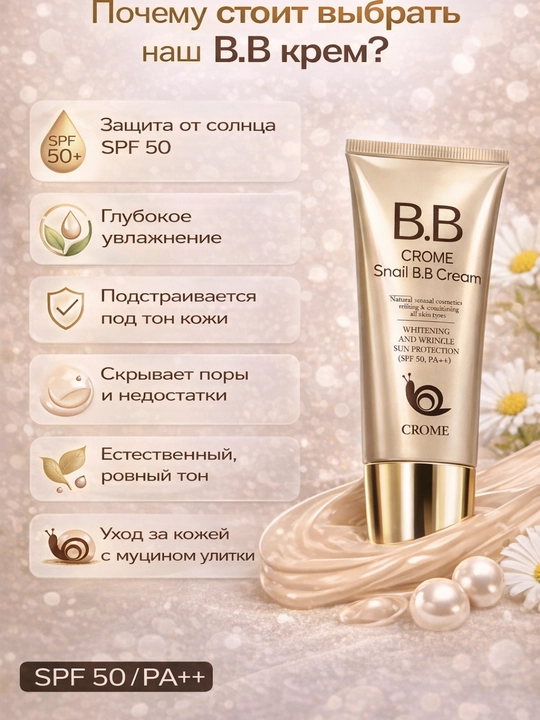 BB krem SPF50  ideal teri 1 daqiqada BB tonalka krem  namlantiruvchi tabiiy yuz parvarishi