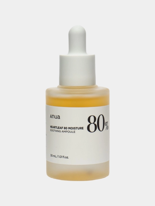 Anua Heartleaf 80% Soothing Ampoule, успокаивающая сыворотка для лица, 30 мл