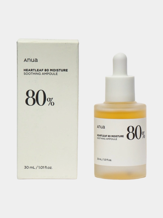 Anua Heartleaf 80% Soothing Ampoule, успокаивающая сыворотка для лица, 30 мл - 