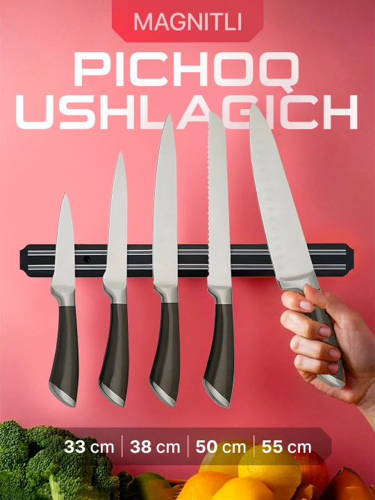 Kuchli magnitli oshxona ushlagichi – pichoqlar va metall buyumlar uchun universal tutqich