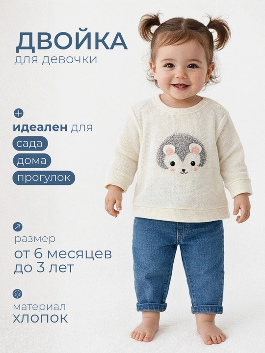 Qizlar uchun svitshot va  jinsi bolalar to`plami - 