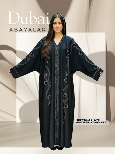 Hayit, toy, Haj va maxsus kunlar uchun bejirim ishlangan Dubai abayalari ABAYA+SHARF - 