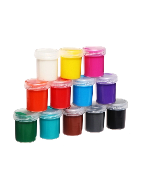 Calligrata barmoq bo'yoqlari to'plami, 12 xil rang, har biri 40 ml, 1 yoshdan katta bolalar uchun - 