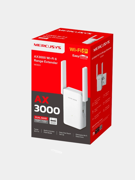 Mercusys ME80X — AX3000 Wi-Fi 6 усилитель сигнала, репитер (Range Extender) - 