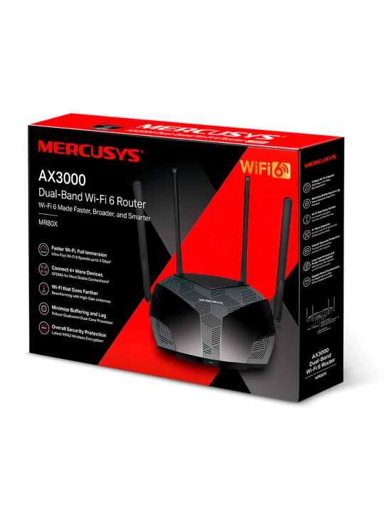 Mercusys MR80X — AX3000 Dual-Band Wi-Fi 6 Гигабитный роутер - 