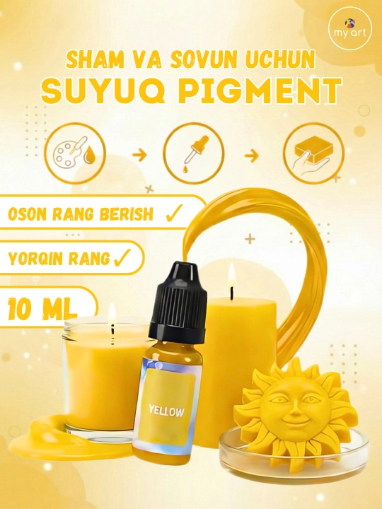 Sham va sovun bo'yoq, mum va sovun uchun suyuq pigment 10 ml