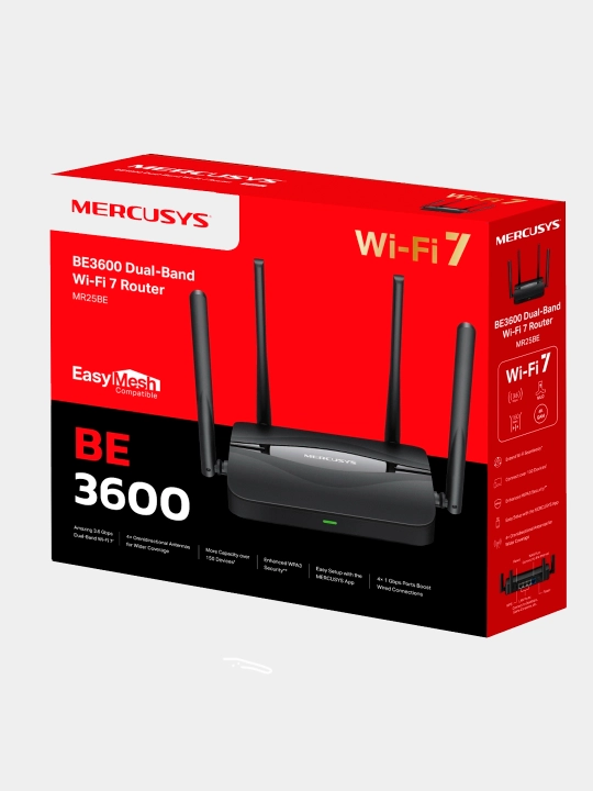 Mercusys MR25BE — BE3600 Двухдиапазонный Wi-Fi 7 Гигабит роутер - 