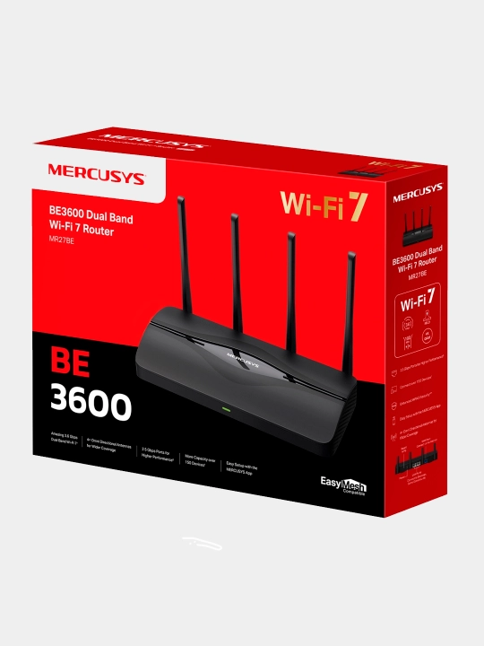 Роутер Mercusys MR27BE — BE3600 Dual-Band Wi-Fi 7 Гигабит  - 