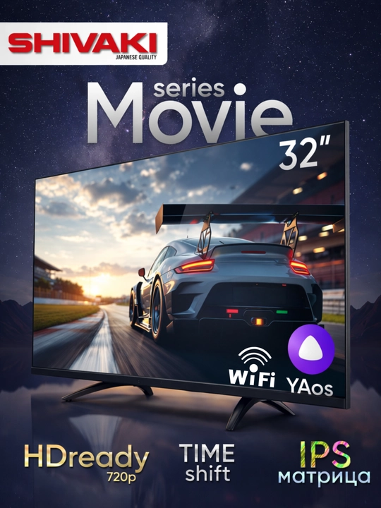 Телевизор 32" S32HY10 Smart TV HD, Yandex OS, Wi-Fi, HDR - 