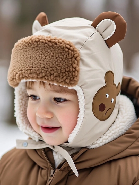 Тёплая teddy-шапка, полностью закрывает уши, мягкая и уютная - 