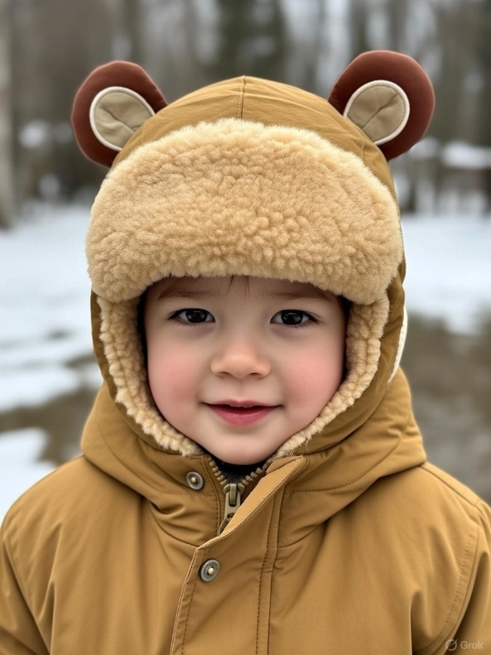 Тёплая teddy-шапка, полностью закрывает уши, мягкая и уютная