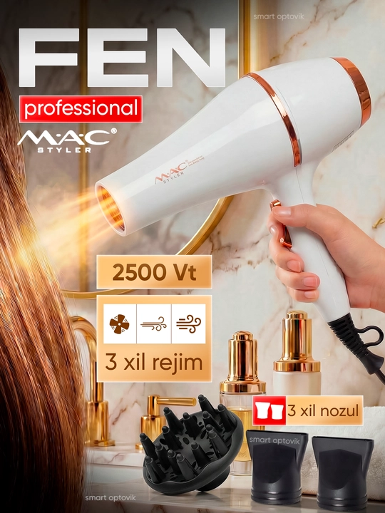 Фен MAC Styler Professional, фен для волос, профессиональный для дома и салона