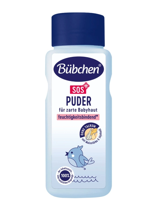 Bubchen SOS+ детская присыпка, 0+, без талька, кукурузный крахмал, 80 г