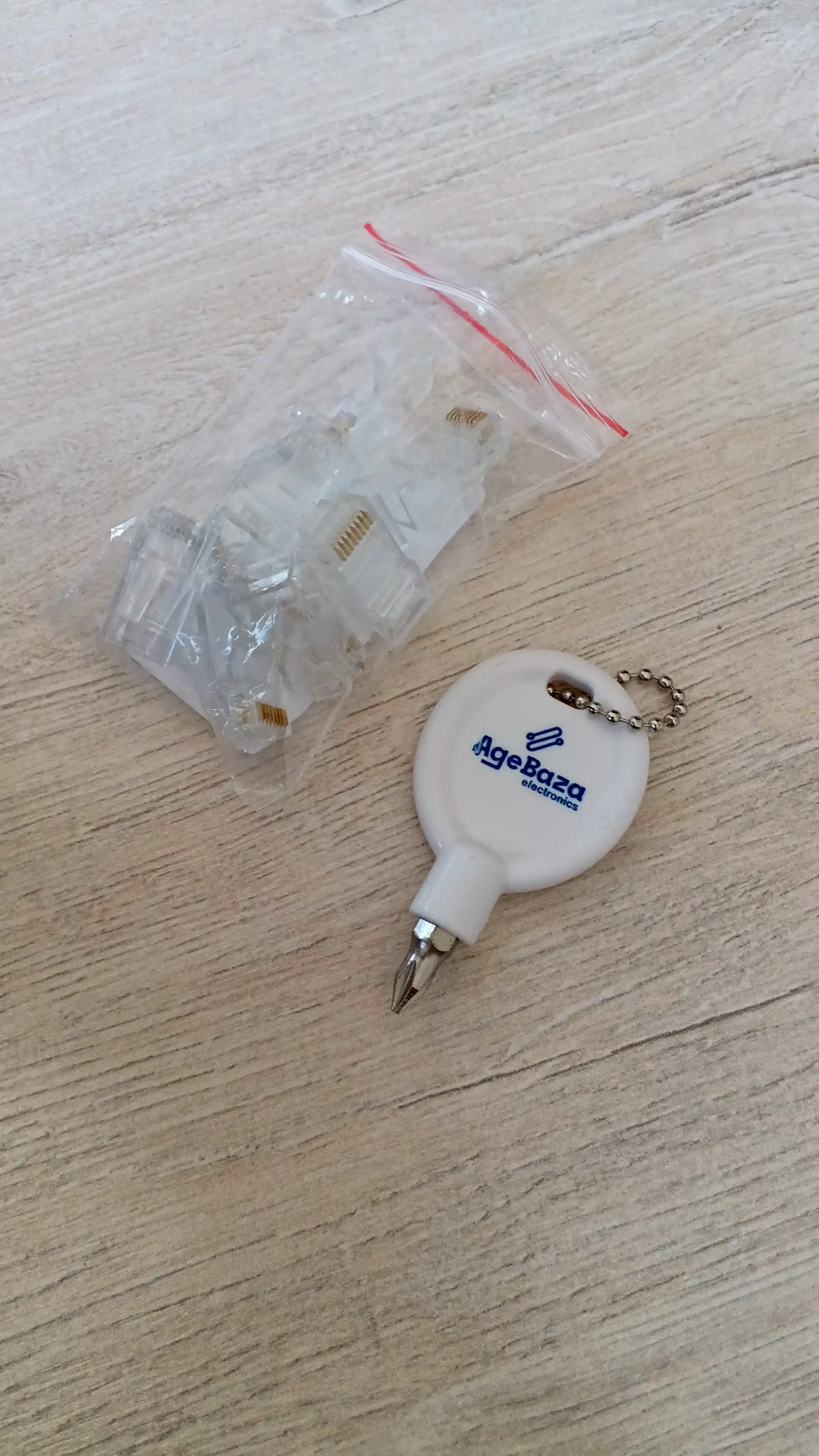 RJ45 8P8C UTP Cat 5e konnektori, oltin qoplamali kontaktlar, 10 dona to‘plam