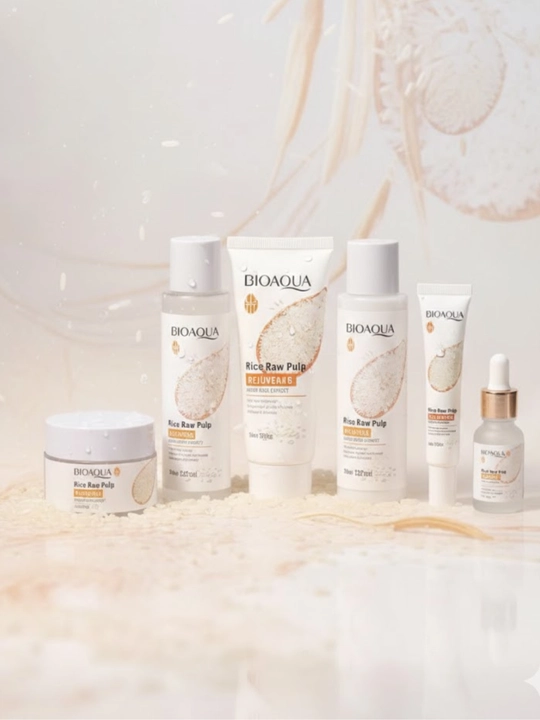 Набор для ухода за лицом BIOAQUA Rice Raw Pulp, 6 средств, увлажнение и сияние кожи
