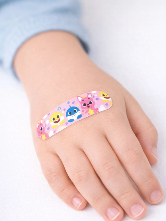 Pinkfong bolalar bandajlari, 16 ta naqshli bandajlar to'plami, 72 x 19 mm