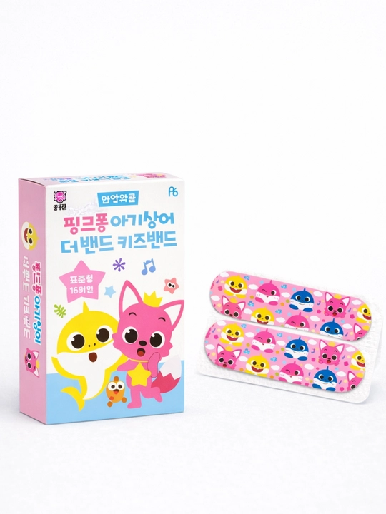 Pinkfong bolalar bandajlari, 16 ta naqshli bandajlar to'plami, 72 x 19 mm - 