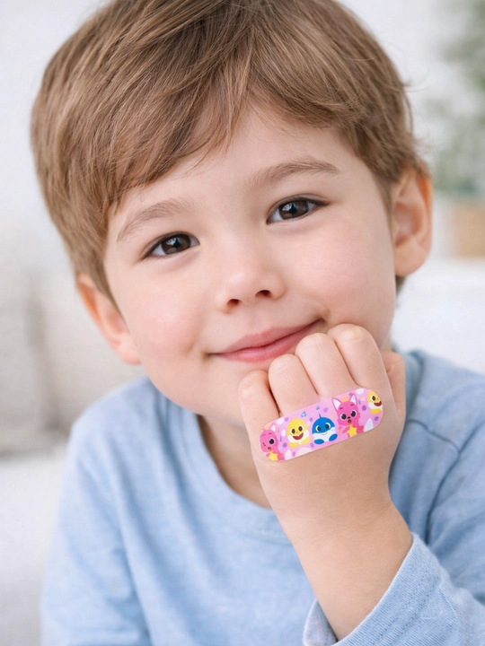 Pinkfong bolalar bandajlari, 16 ta naqshli bandajlar to'plami, 72 x 19 mm