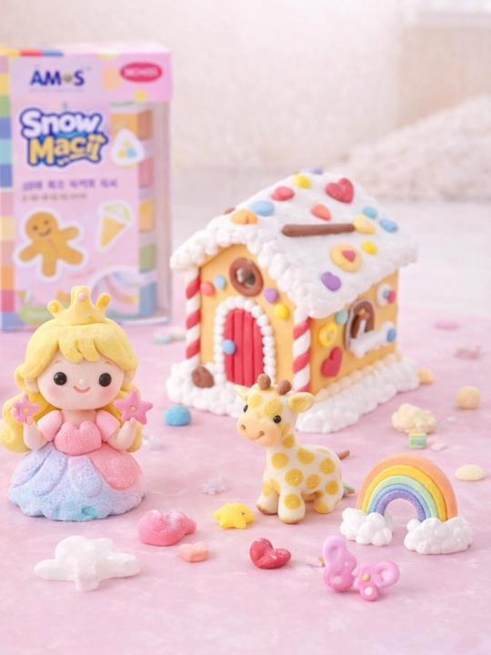 Plastilin Amos Snow Magic, yumshoq plastilin, 7 rang - 