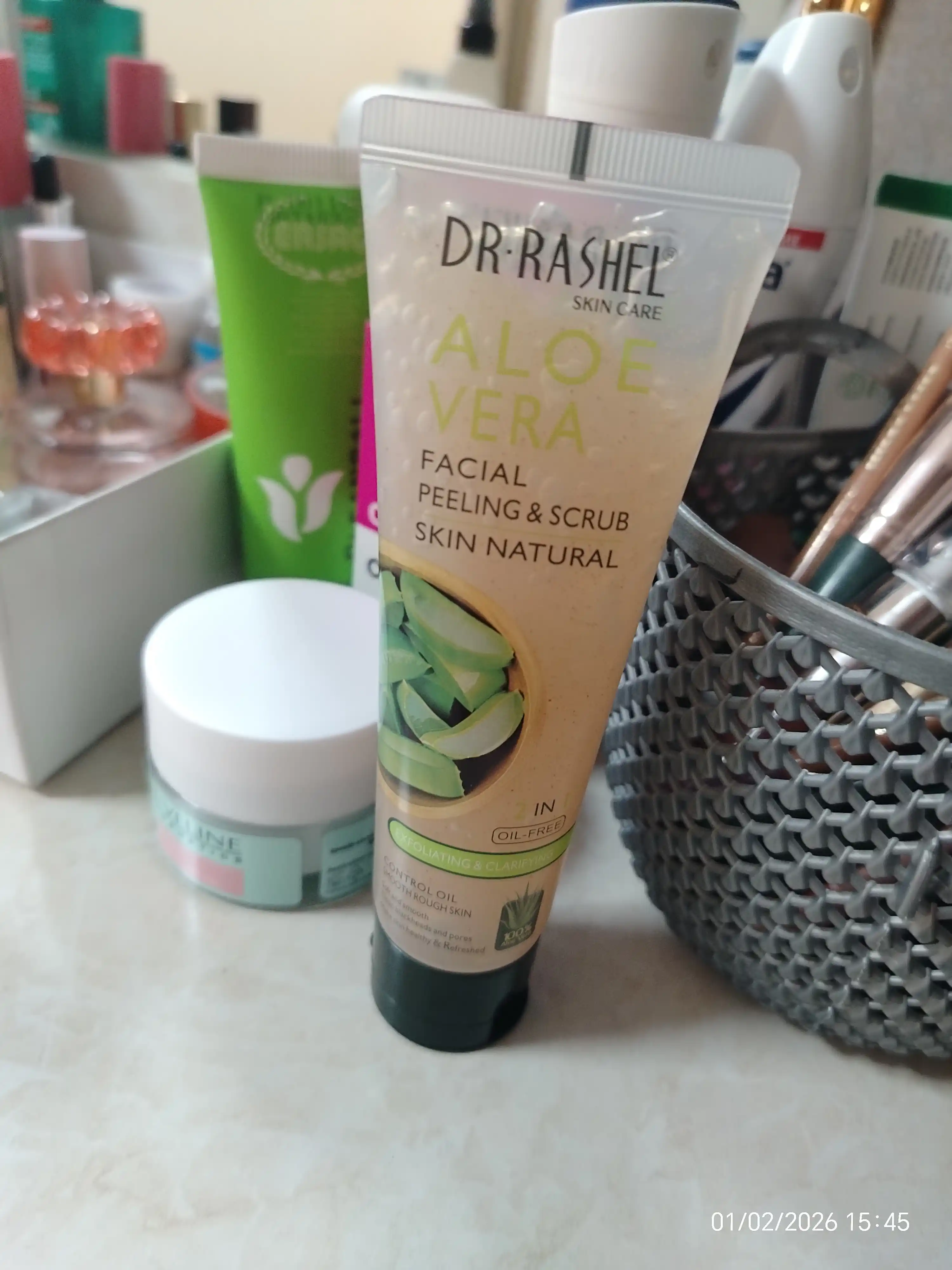 Aloe vera ekstrakti bilan yuz uchun namlantiruvchi piling-skrab, Dr. Rashel, 100 ml