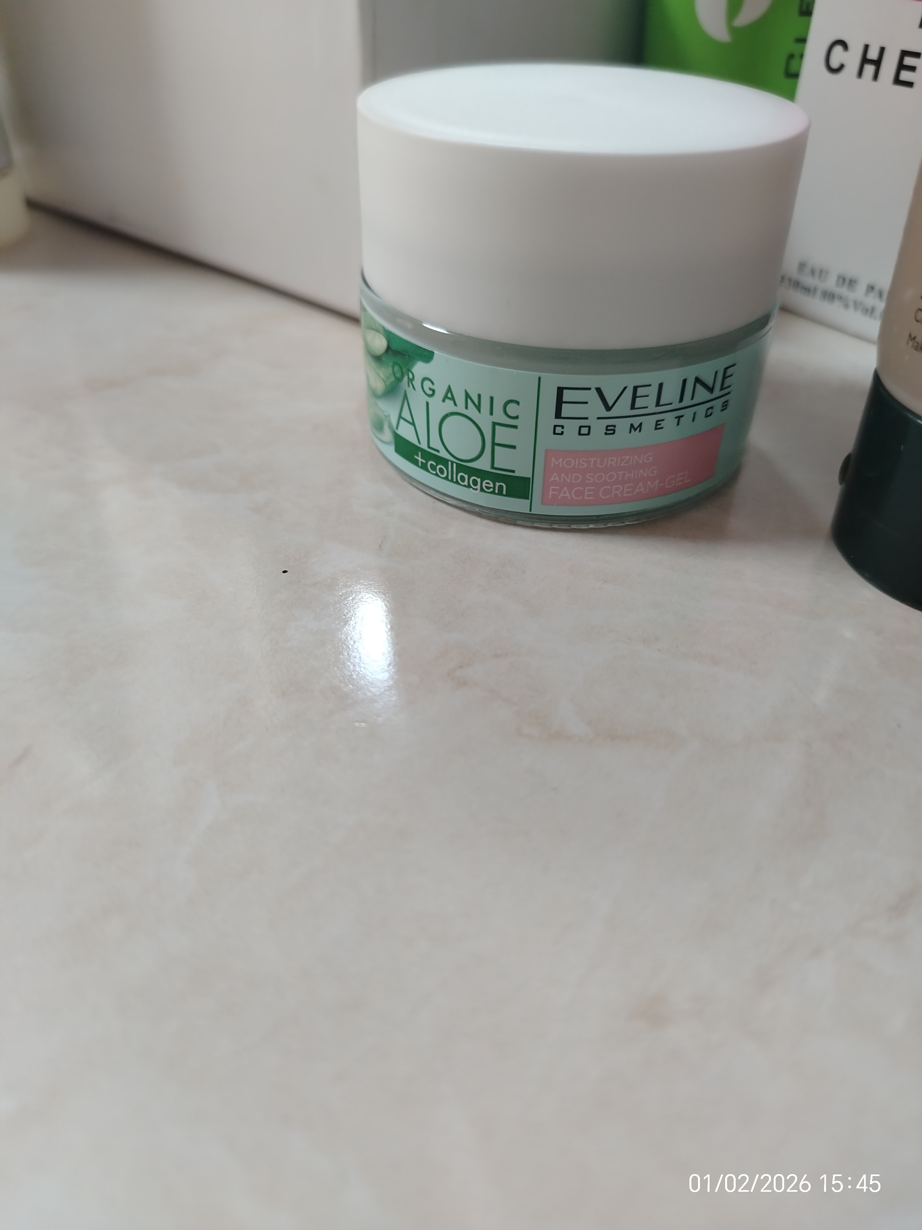 Крем-гель для лица Eveline Organic Aloe + Collagen, увлажняющий, 50 мл