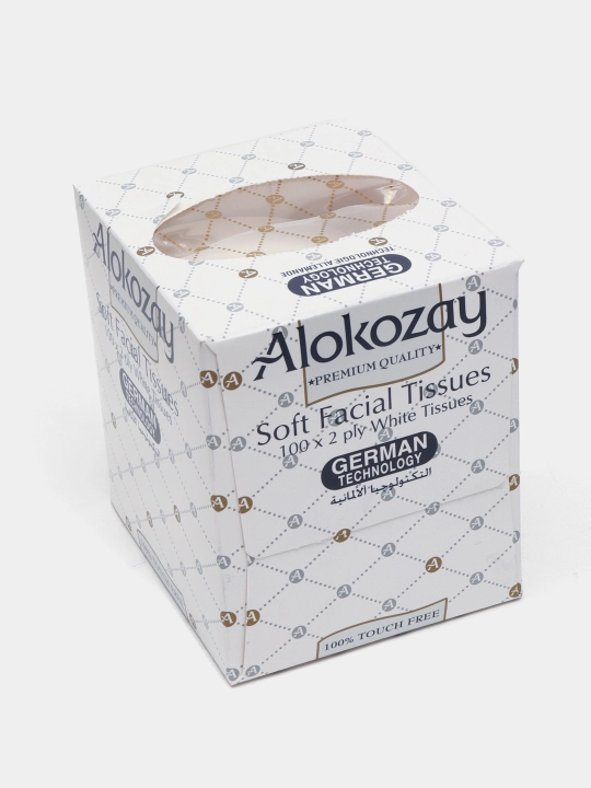 Yuz uchun quruq qog'oz salfetkalar ALOKOZAY, 2 qavatli