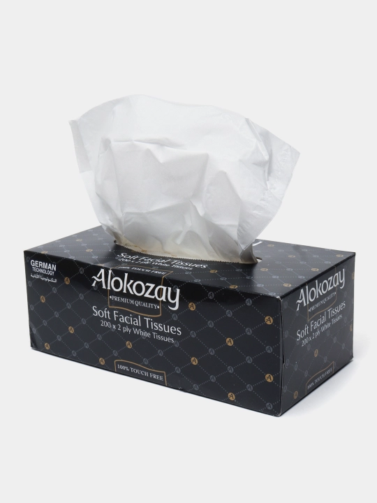 Сухие бумажные салфетки для лица Alokozay, 2-х слойные