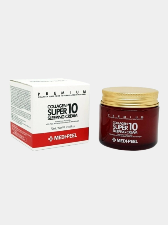 Ночной крем для лица с коллагеном Premium Collagen Super 10 Sleeping cream, 70 мл - 