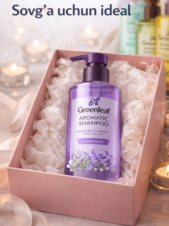 Ароматный шампунь GREENLEAF с натуральными экстрактами для всех типов волос стойкий аромат