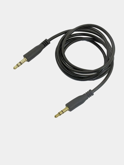 Аудио кабель AUX to AUX mini jack 3.5' 1 м, черный
