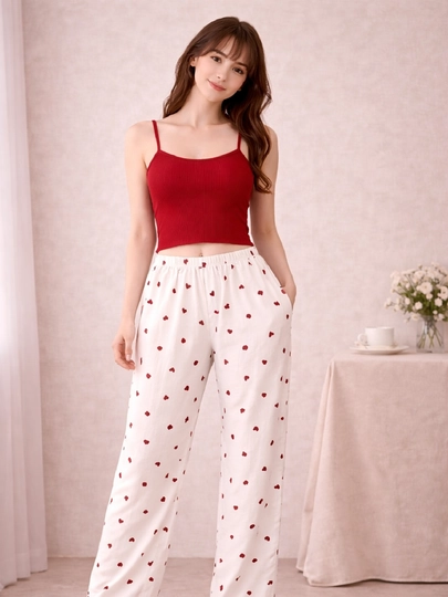 Pijama ayollar uchun 3x1, ayollar uy kiyimi to‘plami, gulli troyka – top, shim va shortik